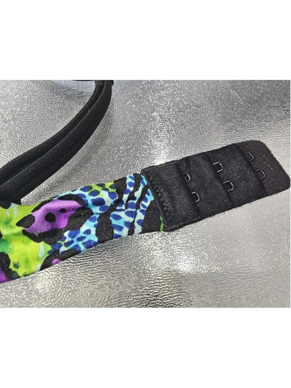 Victoria’s Secret neon leopard print padded Push Up Animal Print Blue Bra 34AA - Picture 5 of 9